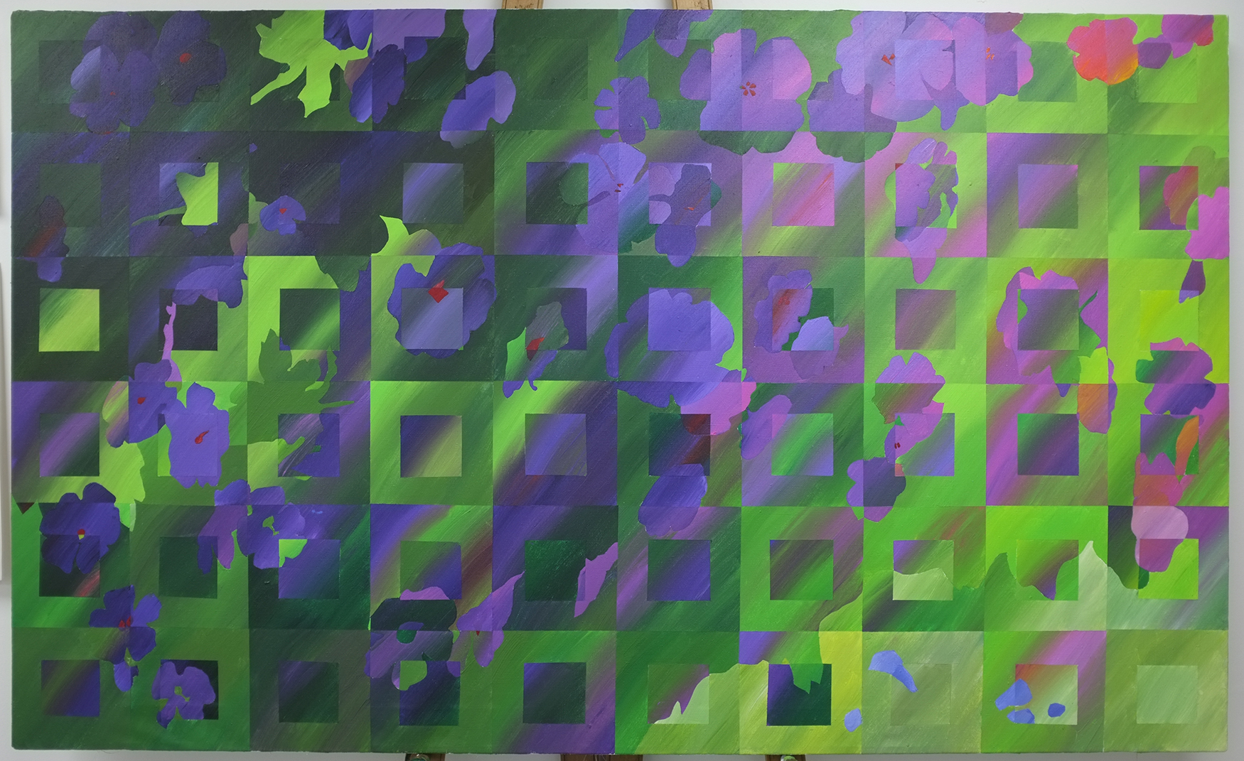 The Geranium Mk 2 is done and follows 'Honeysuckle' into the past - in this case at insistence of OH, onto the dining room wall replacing the Gerd Winner.
